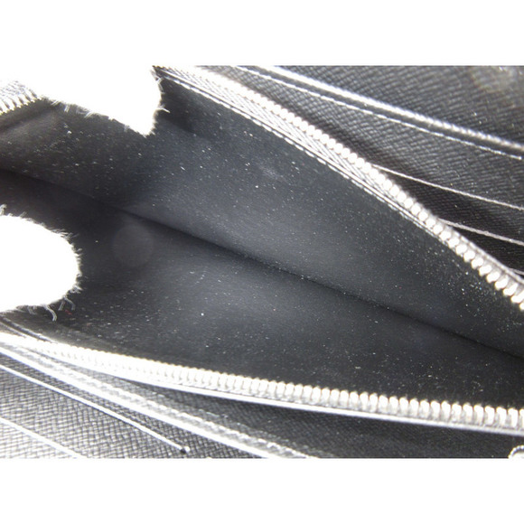 Louis Vuitton Leather Taiga Wallet Noir Zippy Black NM Organizer Long - Picture 6 of 6